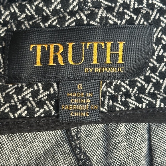 Truth by Republic Wide Leg Dress Pants Black White Size 6 - Picture 6 of 13